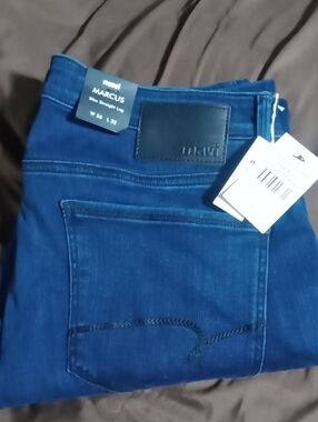 MARCS Men’s Slim Straight Jeans - Deep Blue Wash